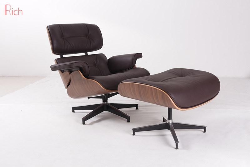 Wholesale Dark Brown PU Genuine Leather Sofa Swivel Chair Lounge Arm Chair for Office