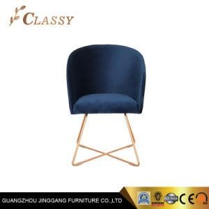 Popular Simple Design Classical Metal Steel Wedding Dining Chair in Velvet