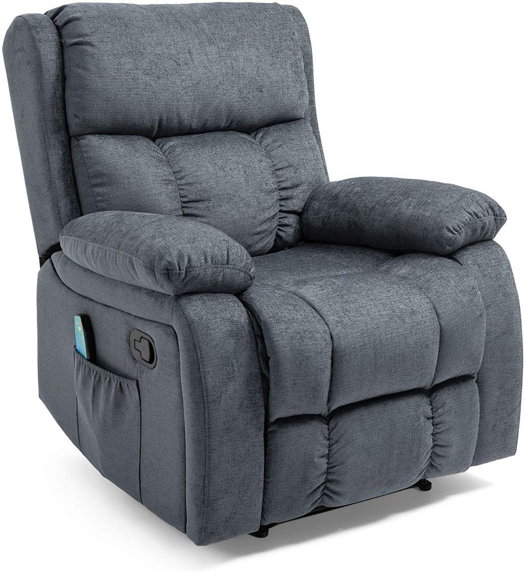Jky Furniture Massage Function Fabric High Adjustable Over-Filled Caushion Manual Recliner for Living Room