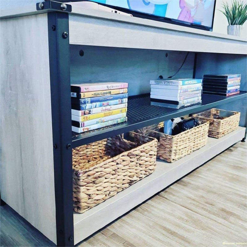 Modern Gray Gaming TV Stand TV Cabinet TV Console for Living Room