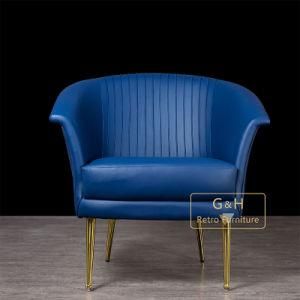 Leather Chair with Metal Gold Livingroom Furniture