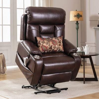 Jky Furniture Leather High Adjustable Power Lift Reciner Chair with Power Headrest and Lumbar Support