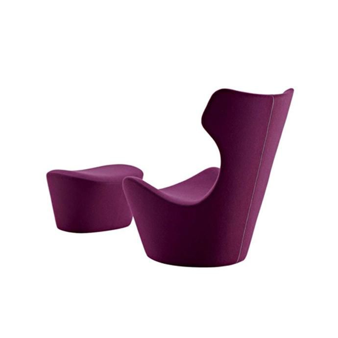 Velvet Grande Papilio Chair with Ottoman
