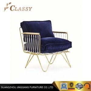 Stainless Steel Frame Armchair with Removable Velvet Cushion