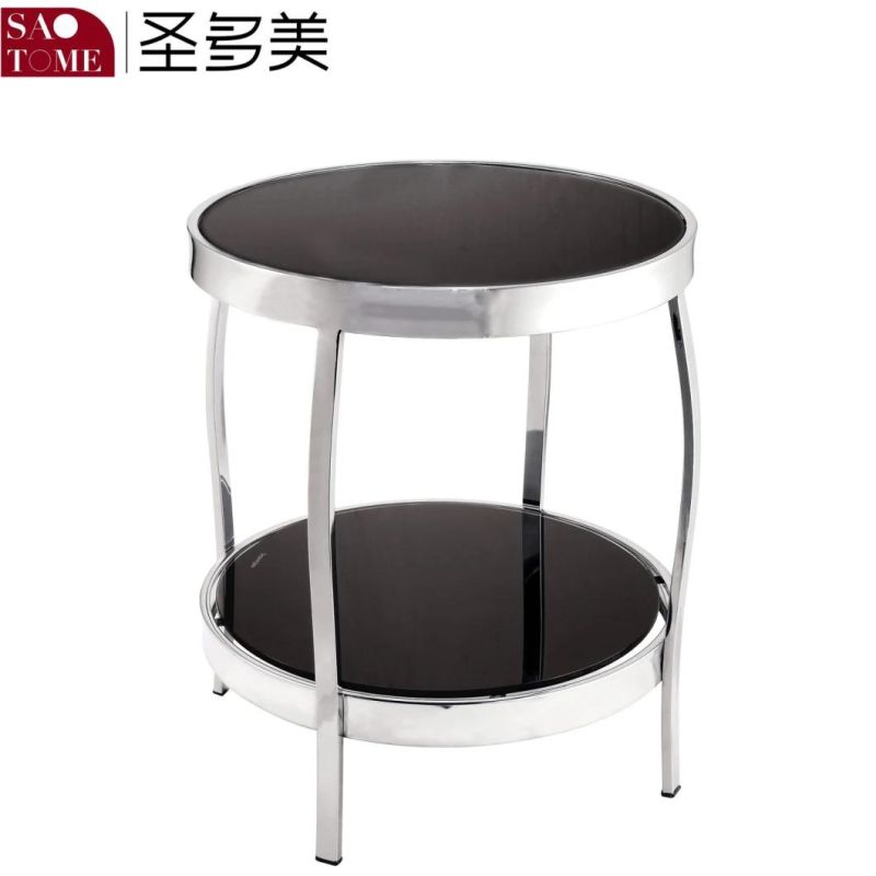 Modern Living Room Furniture Black Glass End Table