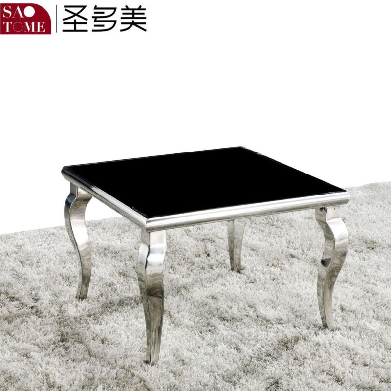 Black Glass Table in Modern High-End Living Room