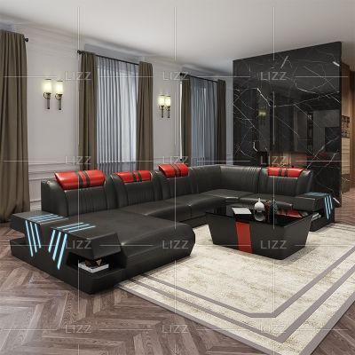 Unique Sofa Couch with LED Lights and Book Shelf
