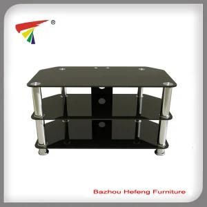 Black Tempered Glass TV Stand for Sale (TV006)