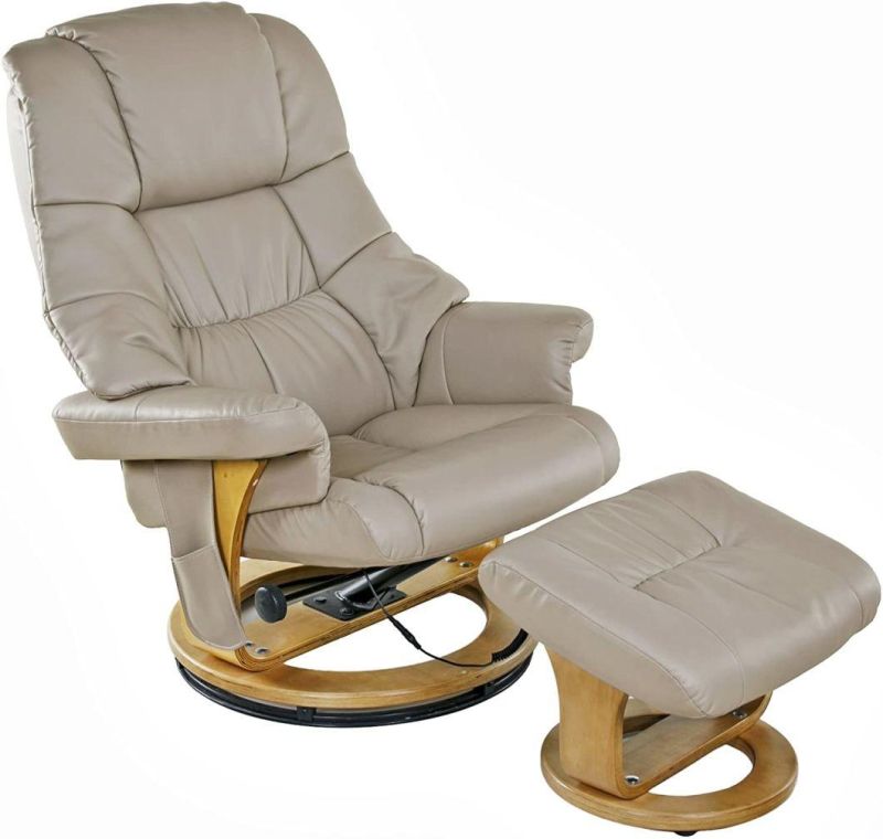 Jky Furniture Adjustable Modern Design Leather Leisure Chair with Ottoman and 8 Points Vibration Massage Functions (2 In Ottoman 6 In Chair)