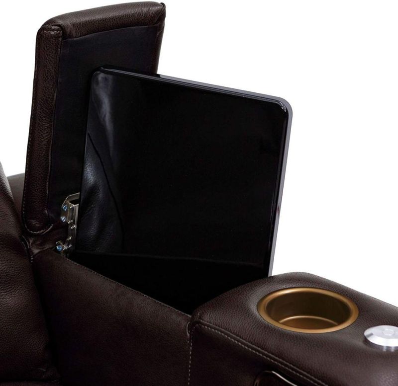 Jky Furniture High Ajustable Leather Home Theater Power Recliner Sofa Set with Customerization Functions