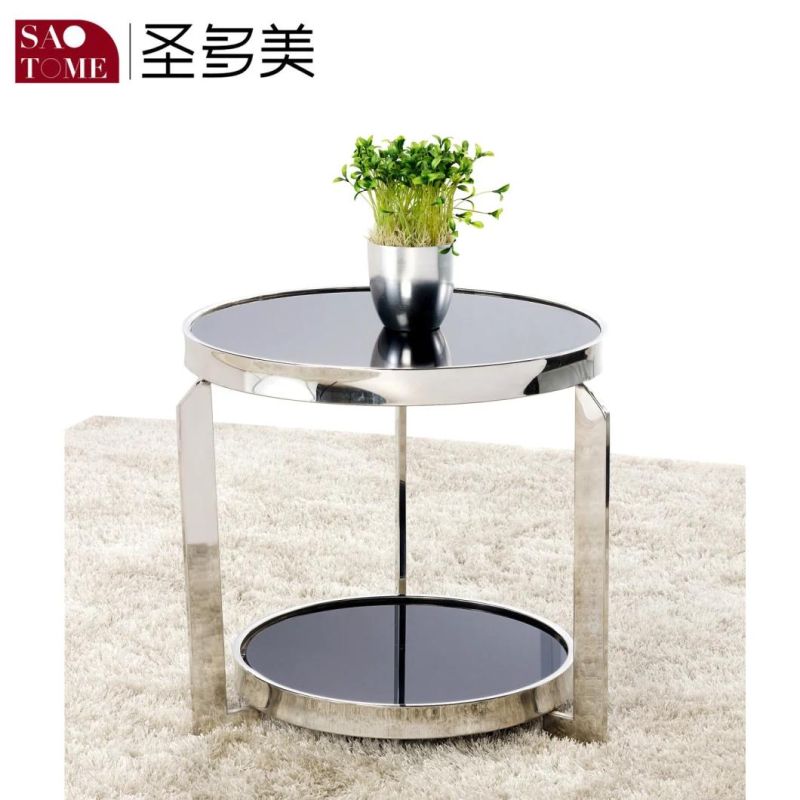 Modern Simple Living Room Furniture Black Glass Square End Table