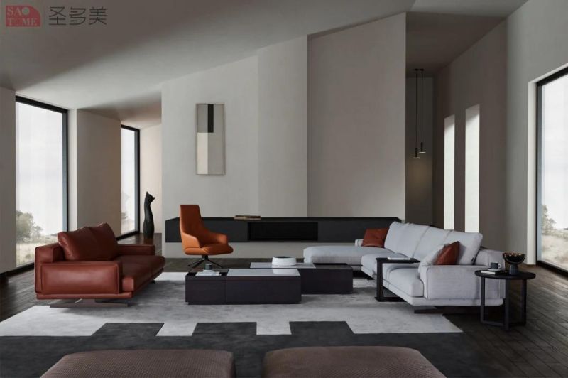 Italian Customized Home Furniture Genuine Leather Living Room Sofa