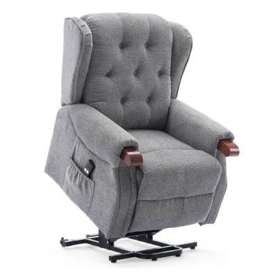 Jky Furniture Modern Over-Filled Soft Fabric Power Lift Chair with Massage Power Headrest Lambor Support