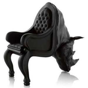 Y101 Fiberglass Leather Rhino-Shape Animal Chair Modern Luxury Throne Sofa Chair