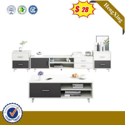 New Product Living Room Cabinet Modern Wooden Frame Black TV Stand Furniture