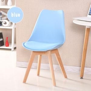 Nordic Style Upholstered Wood Legs Dining Bar Cafe Chair