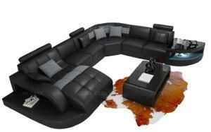 Living Room Furniture Manufacturer Sofa Set Designs Modern L Shape Sofa with LED