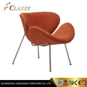 Italy Style Hotel Living Room Leisure Chair with Cotton Velvet Fabric and Stainless Steel