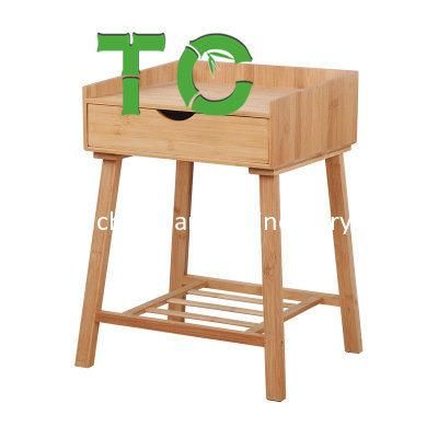 Bamboo End Table with Drawer and Single Shelfwooden Side Table Nightstand