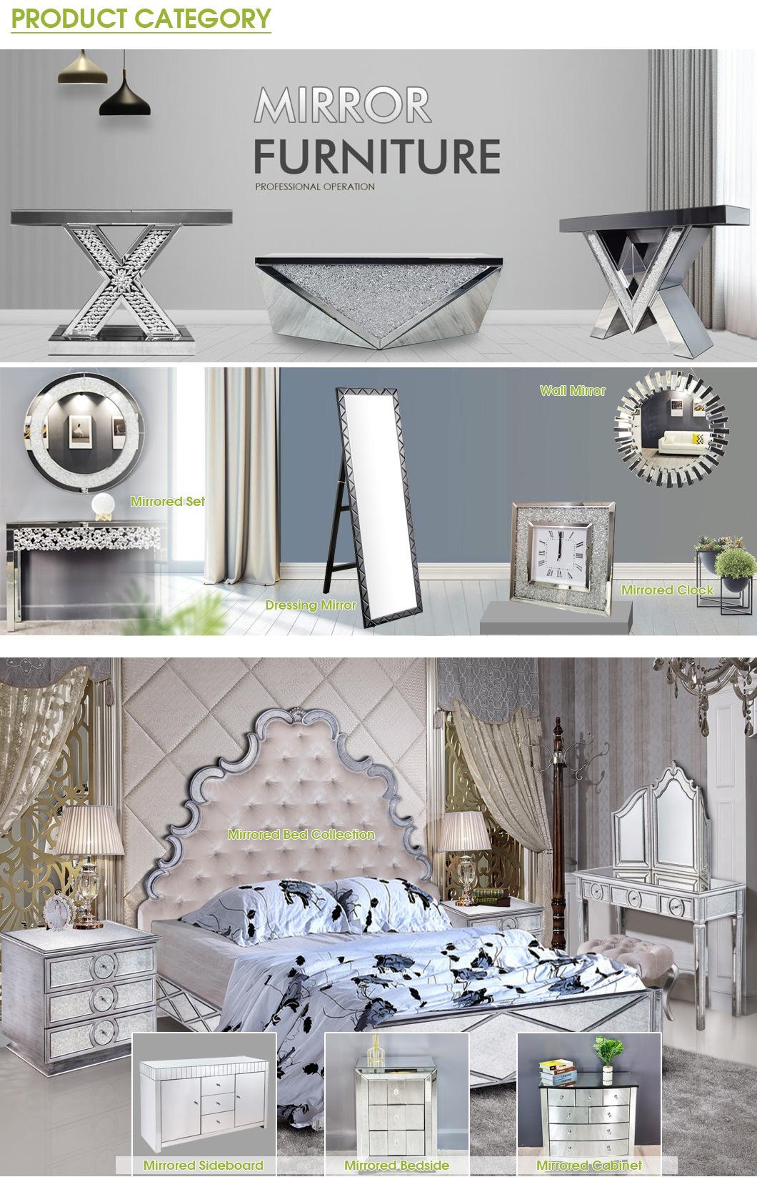 Modern Design HS Glass Antique Glass Mirrored Lamp Table