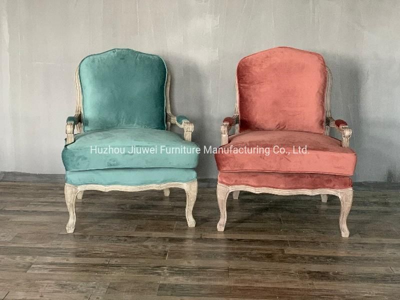 Best Selling French Provincial Natural Oak Wood Cane Wicker Rattan Back Home Furniture Arm Chairs