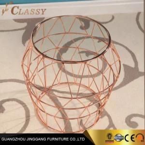 Charming Geometric Tempered Glass End Table