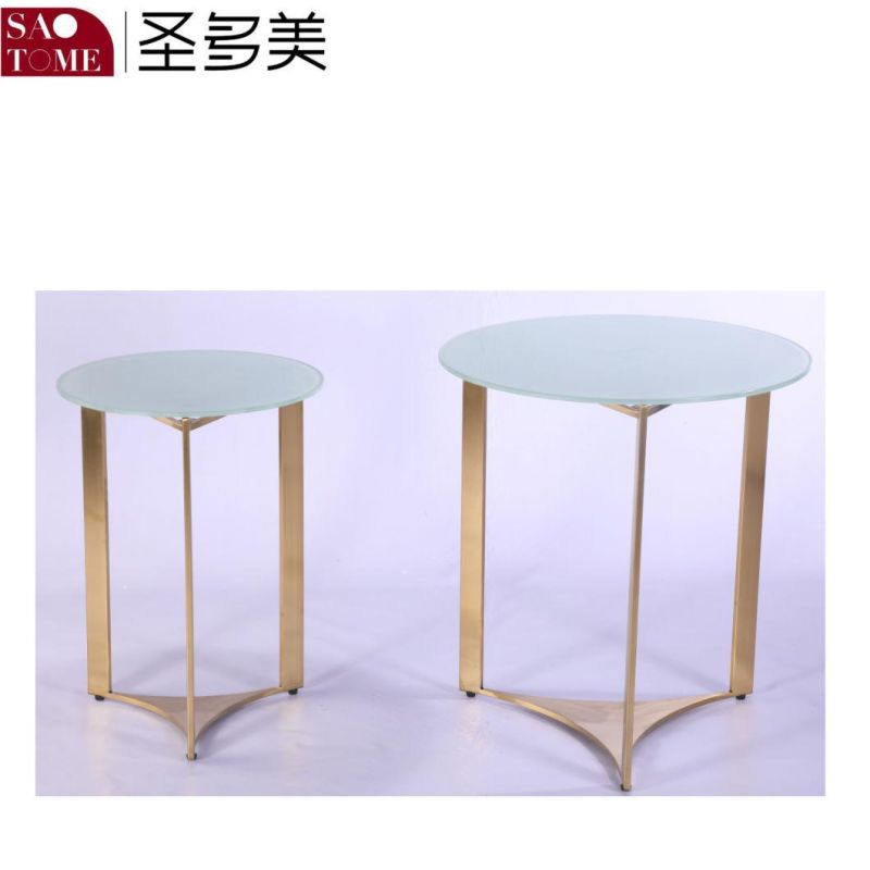 Modern Living Room Bedroom Furniture Transparent Glass Nest Table