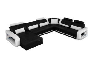 New Style Armrest 7 Seater Furniture Couch L Shape U Shape Genuine Leather Sofa Set