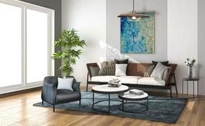 Round Side Table Marble Top End Table