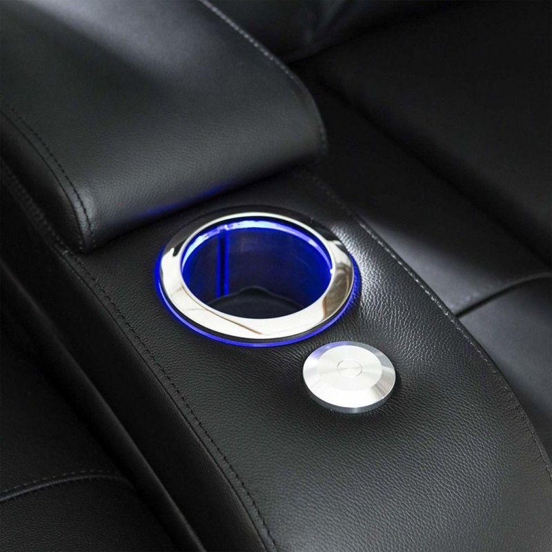 Jky Furniture Luxury Air Leather Home Theater Sofa Set with LED Light and Massage Function
