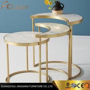 Modern Golden Metal Marble Coffee Side Table Customized