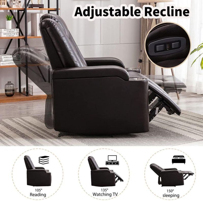 Jky Furniture Multifunction Leather Home Theater Recliner Sofa Set with Multifunction