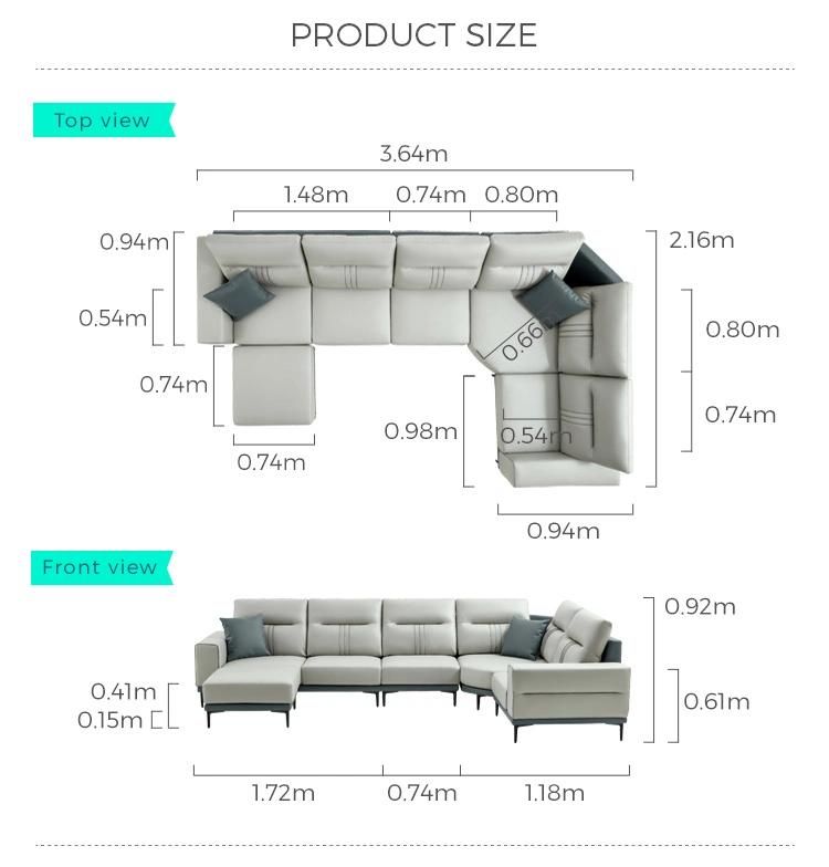 Wood Down Modern Design American Set Home Genuine Leather Sofa New Tbs061