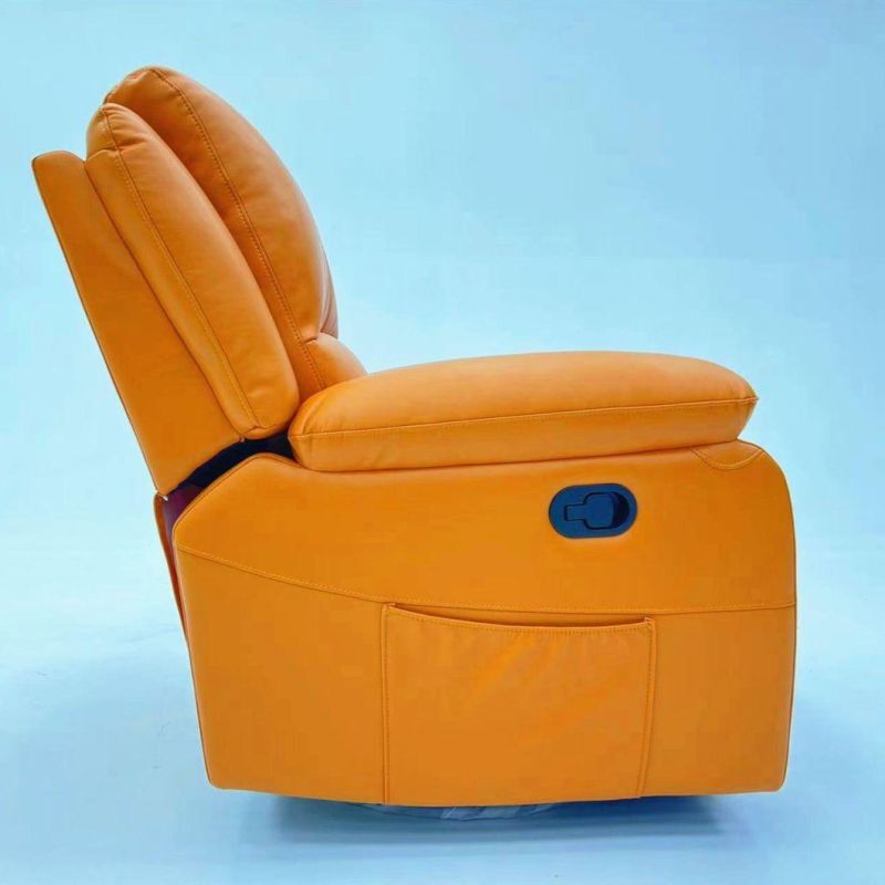 Jky Furniture Single Seat Leisure Synthetic Leather Manual Rocker and Swivel Recliner Chair for Living Room