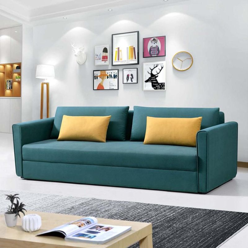 Zhida Foshan Factory Modern Style Wholesale High Quality Sectional Sofa Bed with Storage Hotel Living Room Furniture Fabric 3 Seaters Sofa