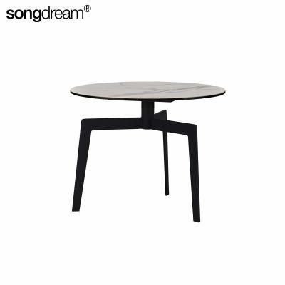 Solid Metal Legs Round Coffee Tables and Console Tables with Sintered Stone Top