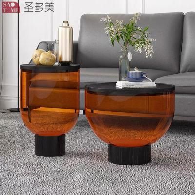 New Style Separate Shape Glass Table Home Furniture Living Room Coffee Table Metal Side Table Bedroom Table Melamine Laminated Tea Table