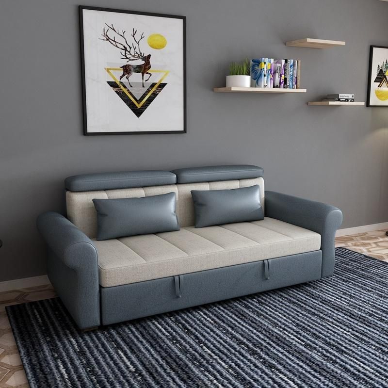 Hotel Guest Room Home Fashion Folding Sofa Bed with Stool Pull Sofa Bed