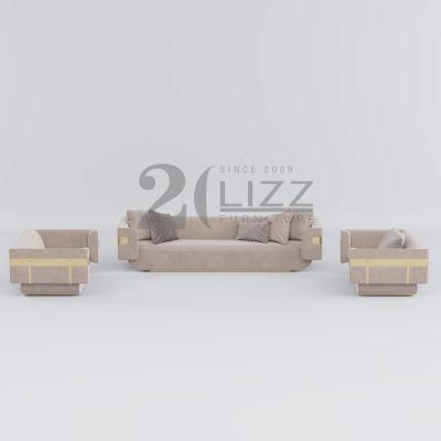 High Quality Modern Sectional Fabric 1s+2s+3s Sofa Luxury Metal Living Room Home Furniture Set