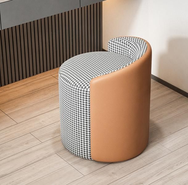 Swivel Vanity Chair Dressing Stool Lamb′s Wool Leather Backrest
