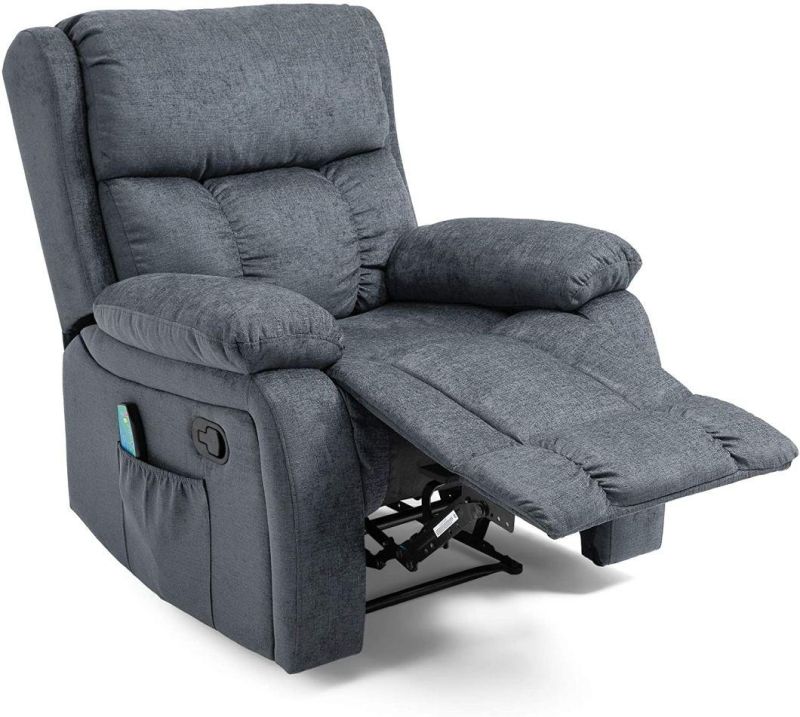 Jky Furniture Massage Function Fabric High Adjustable Over-Filled Caushion Manual Recliner for Living Room