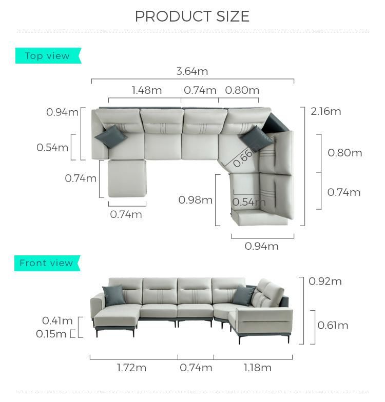 Hot Sale Low Back ISO 8191 Italian Modern Leather Sofa Set Tbs061