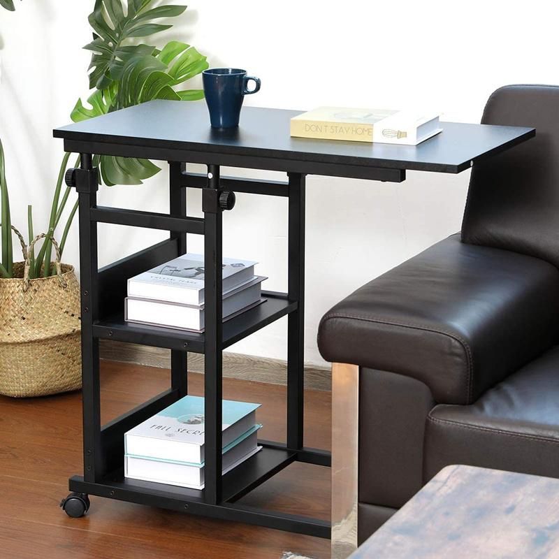 Side Tables on Wheels with Height-Adjustable Storage Shelves in The Living Room and Bedroom 0326