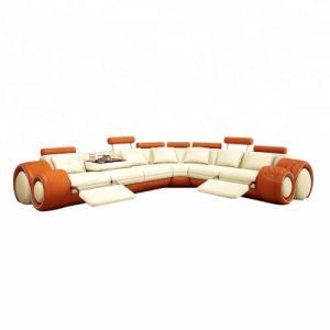 Italy Leather Contemporary Sectional Corner Leather Living Room Sofa