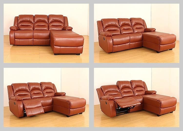 Jky Furniture Modern Design Air Breathable Leather Manual Recliner Sofa Set for (3+2+1) with Over-Filled Cushion and Customizable Drop Down Table