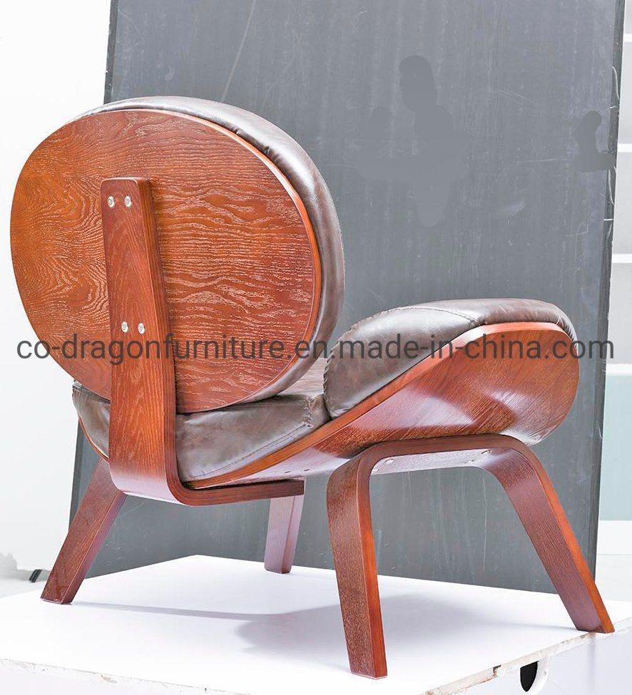 Lounge Living Room Furniture Bent Wood Leather Leisure Sofa Chair
