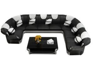Modern Big Sofa Set Genuine Leather U Shape Sofa for Big House