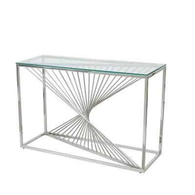 Home Furniture Living Room Sets Luxury Metal Console Modern Mirrored Hallway Table for Sale