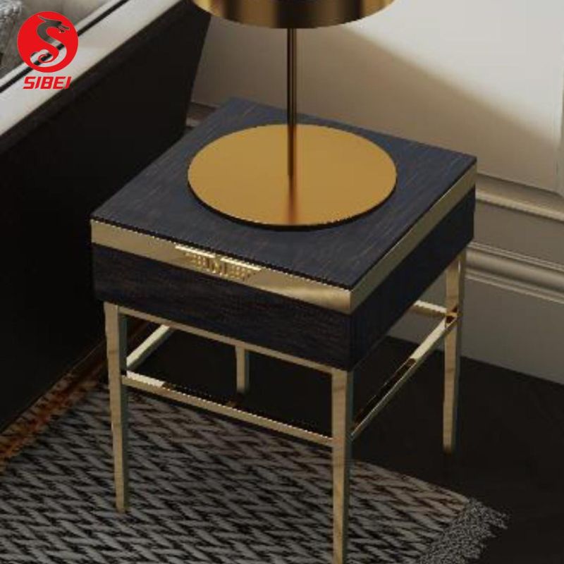 Wholesale Nordic Modern Style Furnitures Rectangle Gold Iron Frame Sofa Side Table Living Room Marble Panel Mini Coffee Table