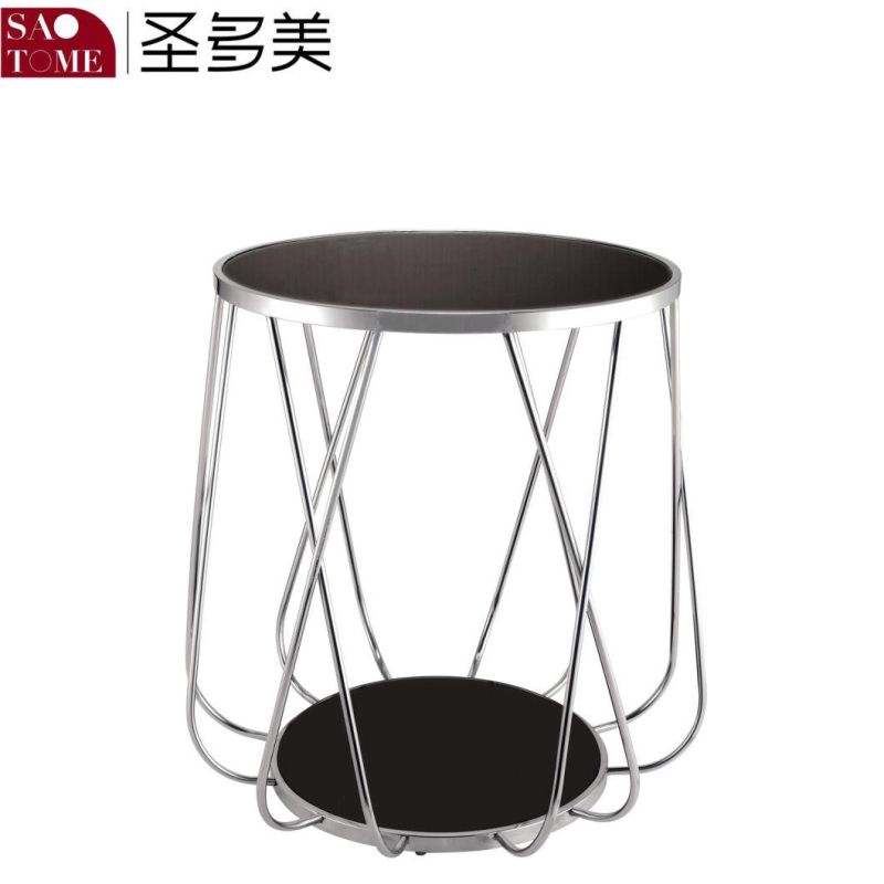 Modern Practical Stainless Steel Glass Small End Table